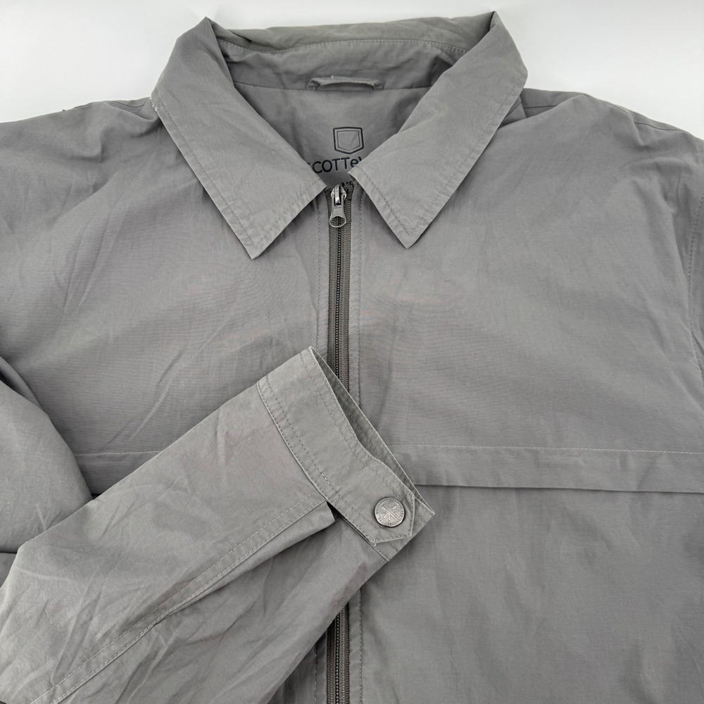 SCOTTeVEST Enforcer Jacket Mens XL Grey Full Zip Tech Travel Utility Windbreaker